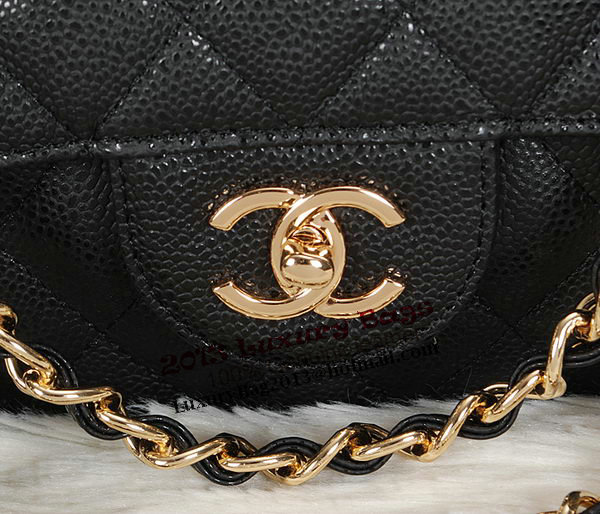 Chanel Classic Flap Bag 1113 Black Original Cannage Pattern Leather Gold