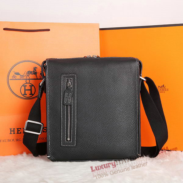 Hermes Original Calf Leather Messenger Bag M86681 Black