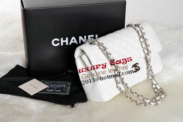 Chanel A1112 2.55 Series Flap Bag Original Caviar Leather White