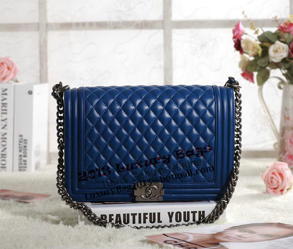 Chanel Boy Flap Shoulder Bag in Original Leather A67087 Blue