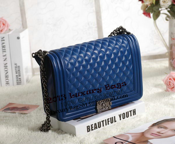 Chanel Boy Flap Shoulder Bag in Original Leather A67087 Blue