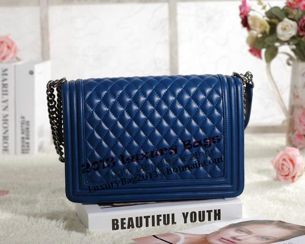 Chanel Boy Flap Shoulder Bag in Original Leather A67087 Blue