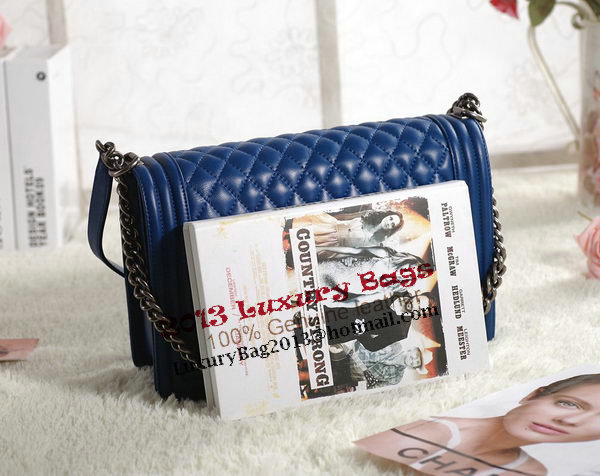 Chanel Boy Flap Shoulder Bag in Original Leather A67087 Blue