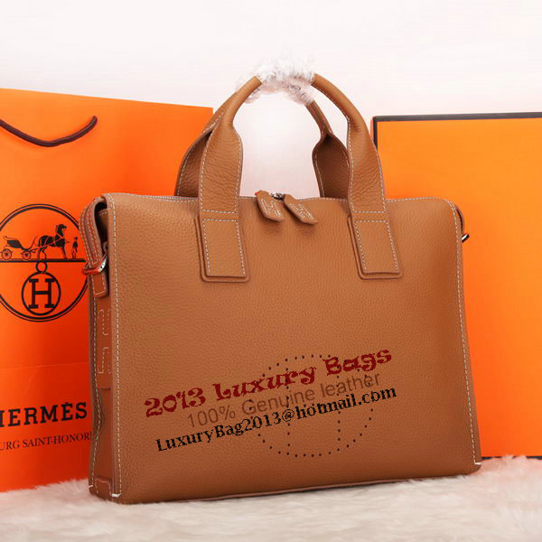 Hermes Mens Briefcase Original Calf Leather H86683 Wheat