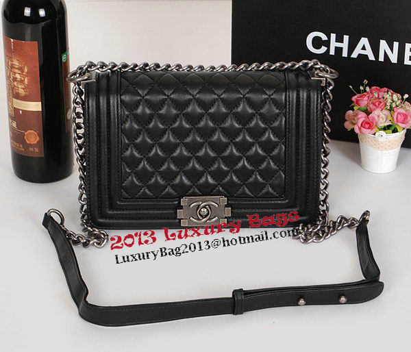 Boy Chanel Flap Shoulder Bag Original Sheepskin Leather A67086 Black