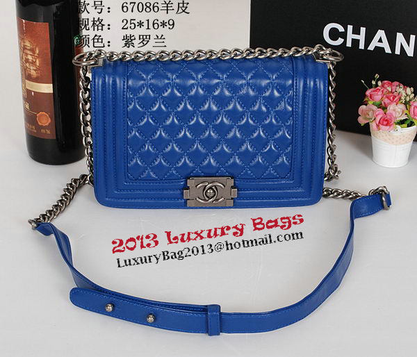 Boy Chanel Flap Shoulder Bag Original Sheepskin Leather A67086 Blue