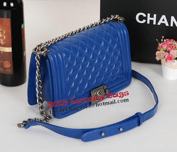 Boy Chanel Flap Shoulder Bag Original Sheepskin Leather A67086 Blue