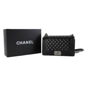 Chanel Boy 2014 Flap Shoulder Bag in Original Sheepskin A67086 Black