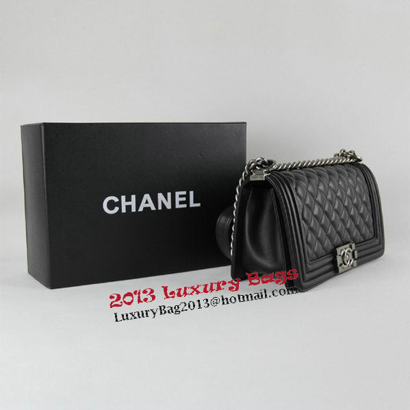 Chanel Boy 2014 Flap Shoulder Bag in Original Sheepskin A67086 Black