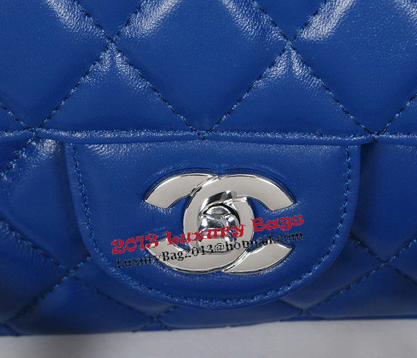 Chanel Classic Flap Bag 1113 RoyalBlue Sheepskin Leather Silver