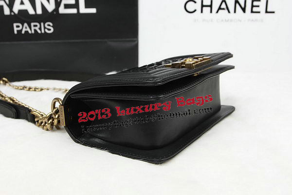 Chanel Boy Flap Shoulder Bag Black Original Python Leather A67085 Gold