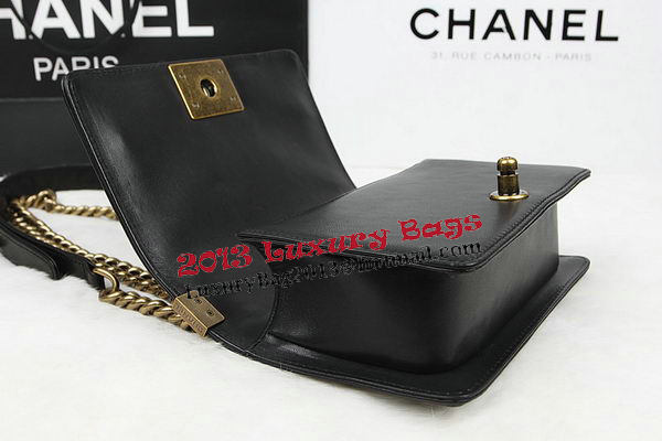 Chanel Boy Flap Shoulder Bag Black Original Python Leather A67085 Gold