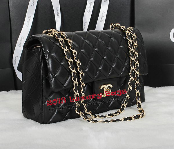 Chanel Classic Flap Bag Black Original Sheepskin Leather A1118 Gold