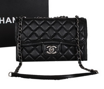 Chanel Classic Flap Bag Sheepskin Leather A66331 Black