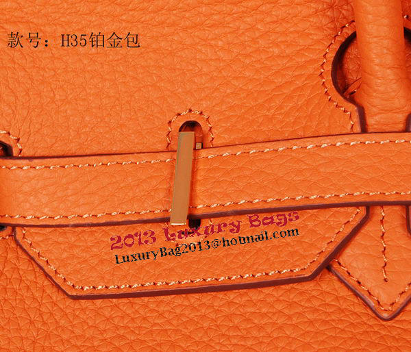 Hermes Birkin 35CM Tote Bag Orange Original Grainy Leather H35 Gold