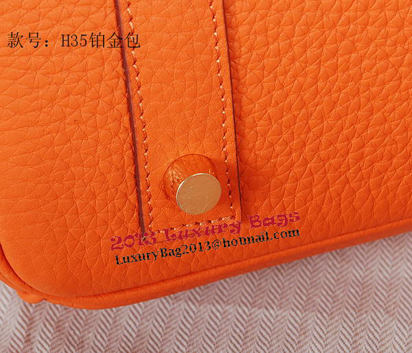 Hermes Birkin 35CM Tote Bag Orange Original Grainy Leather H35 Gold