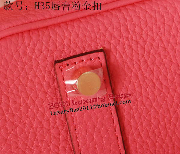 Hermes Birkin 35CM Tote Bag Pink Original Grainy Leather H35 Gold