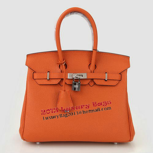 Hermes Birkin 25CM Tote Bags Orange Original Leather Gold