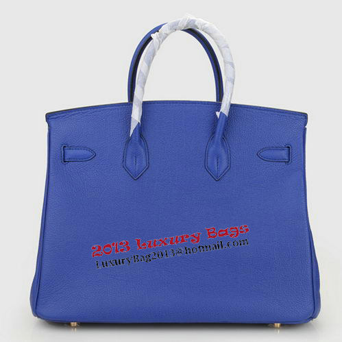 Hermes Birkin 35CM Tote Bag Blue Original Leather H35 Gold