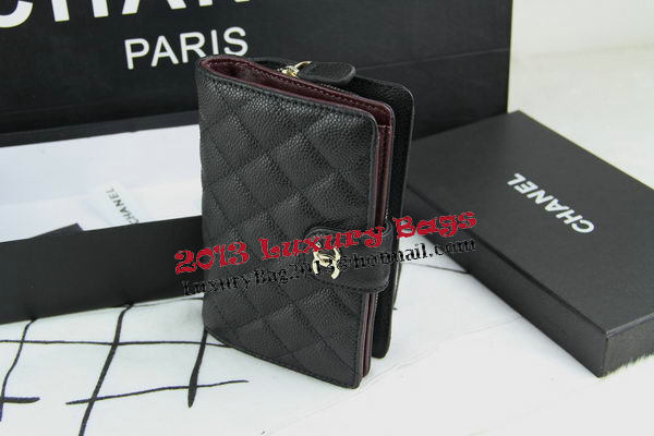 Chanel Matelasse Bi-Fold Wallet in Original Cannage Pattern A48667 Black