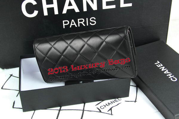 Chanel Matelasse Long Wallet Original Leather A50096 Black