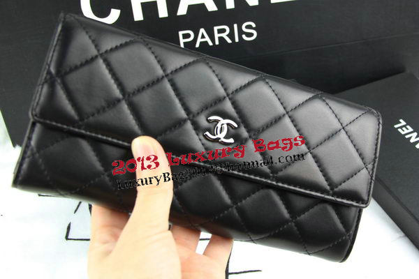 Chanel Matelasse Long Wallet Original Leather A50096 Black