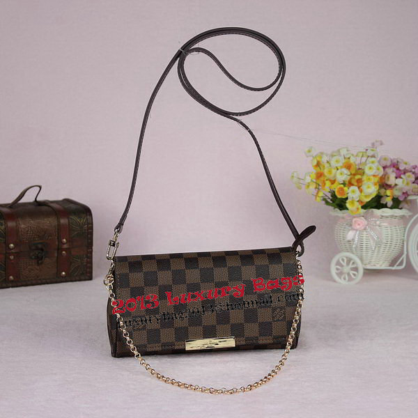 Louis Vuitton N41276 Damier Ebene Canvas Favorite PM Shoulder Bag