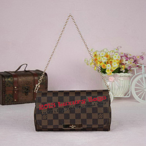 Louis Vuitton N41276 Damier Ebene Canvas Favorite PM Shoulder Bag