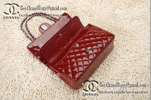 Chanel Classic Flap Bag 2.55 Series Patent Leather CHA1112 Burgundy