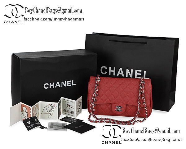 Chanel Classic Flap Bag Cannage Pattern CHA1113 Red