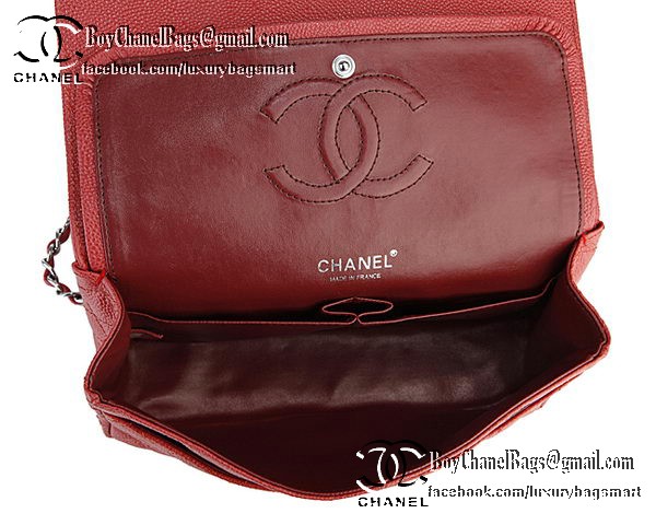 Chanel Classic Flap Bag Cannage Pattern CHA1113 Red