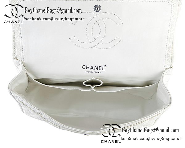 Chanel Classic Flap Bag Cannage Pattern CHA1113 White