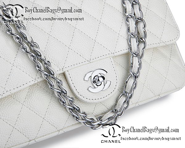 Chanel Classic Flap Bag Cannage Pattern CHA1113 White