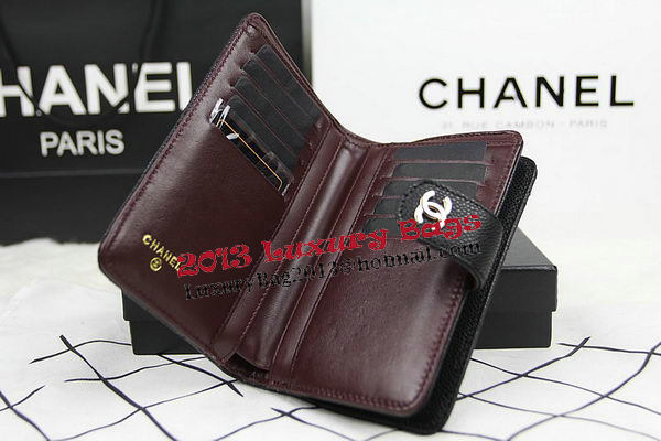 Chanel Matelasse Bi-Fold Wallet Original Cannage Pattern Leater CHA48667 Black