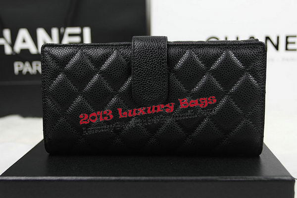 Chanel Matelasse Tri-Fold Wallet Original Cannage Pattern Leater CHA48983 Black