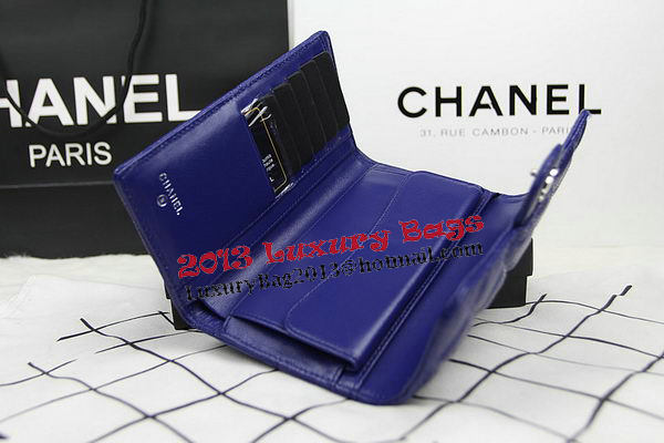 Chanel Tri-Fold Wallet Original Cannage Pattern Leather CHA31506 Blue