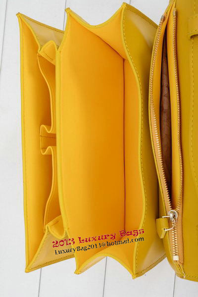 Celine Classic Box Small Flap Bag Smooth Leather 11042 Yellow