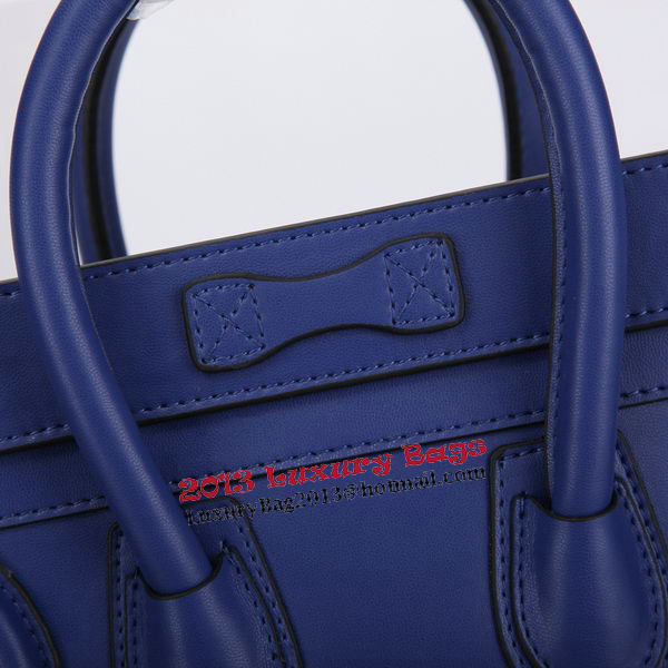 Celine Luggage Nano Bag Smooth Leather C106 Blue