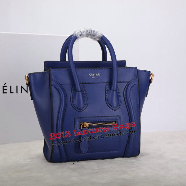 Celine Luggage Nano Bag Smooth Leather C106 Blue