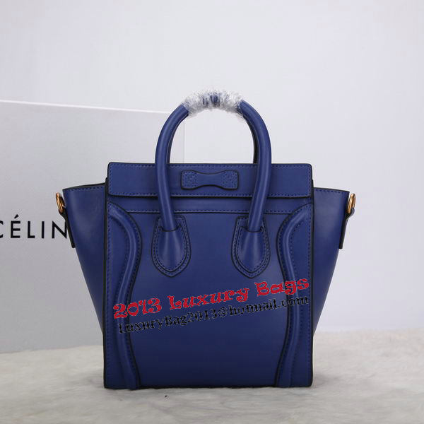 Celine Luggage Nano Bag Smooth Leather C106 Blue