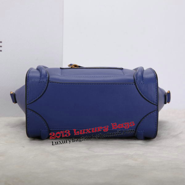 Celine Luggage Nano Bag Smooth Leather C106 Blue