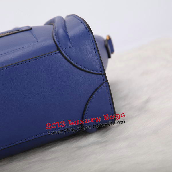 Celine Luggage Nano Bag Smooth Leather C106 Blue