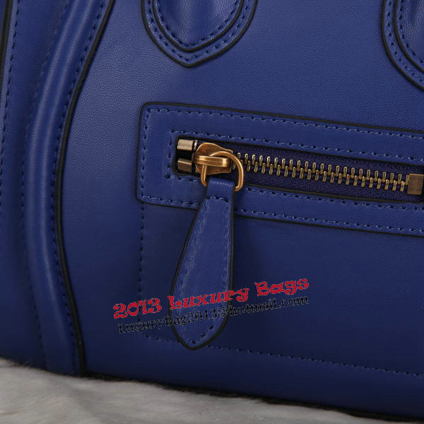 Celine Luggage Nano Bag Smooth Leather C106 Blue