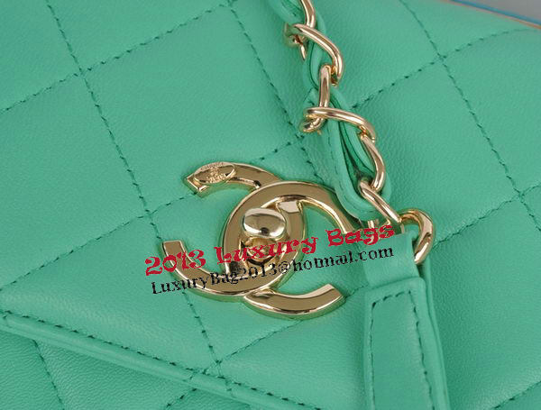 Chanel Classic Top Handle Bag Original Sheepskin Leather CHA92236 Green