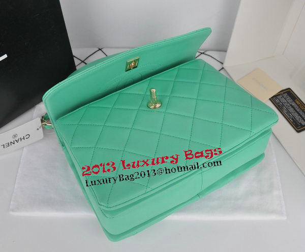 Chanel Classic Top Handle Bag Original Sheepskin Leather CHA92236 Green