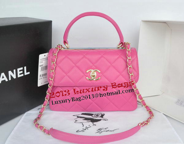 Chanel Classic Top Handle Bag Original Sheepskin Leather CHA92236 Rose