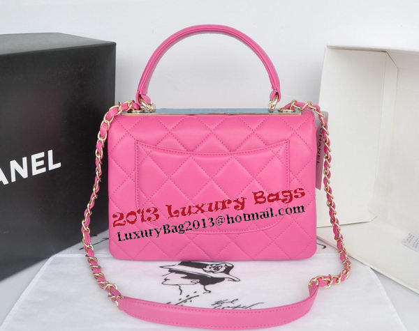 Chanel Classic Top Handle Bag Original Sheepskin Leather CHA92236 Rose