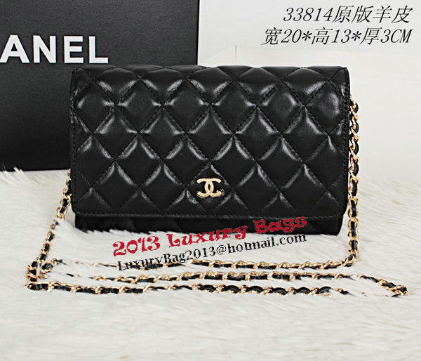 Chanel CHA33814 Original Sheepskin Leather mini Flap Bag Black