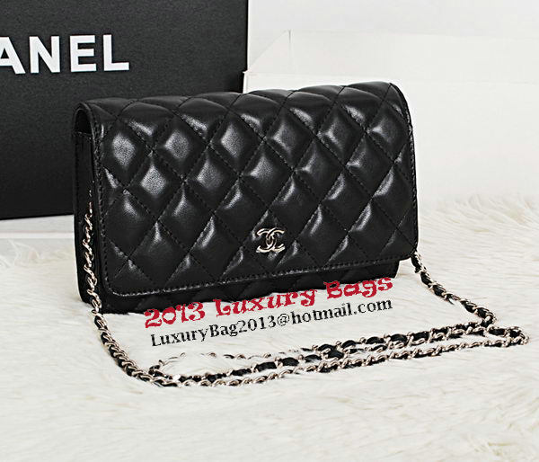 Chanel CHA33814 Original Sheepskin Leather mini Flap Bag Black