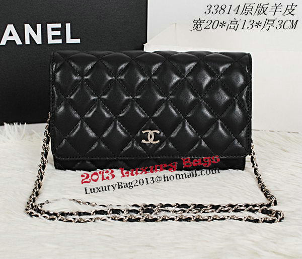 Chanel CHA33814 Original Sheepskin Leather mini Flap Bag Black